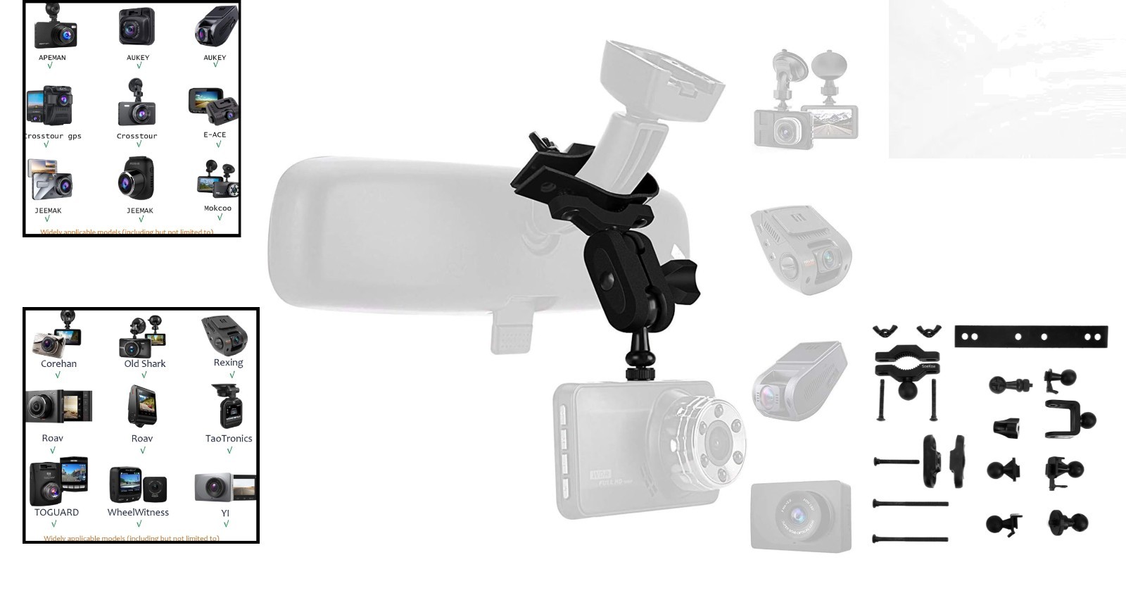 Easy Install Dash Cam Mount Behind Rearview Mirror – Supports 10 Kg Capacity