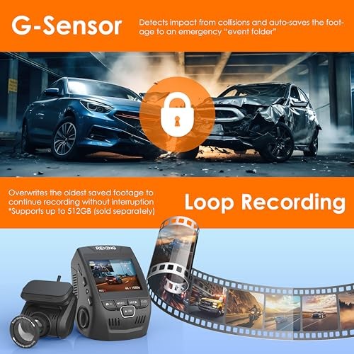 USA V1P SE 4K Dual Dash Cam w/GPS, Wi-Fi & 2pcs-CPL Filter | 512GB Support |