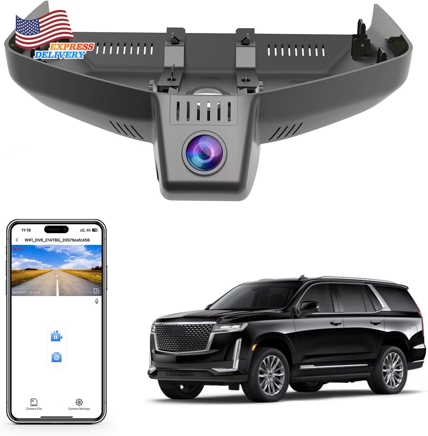 4K Dash Cam Custom Fit for Cadillac Gen5 Escalade/Escalade ESV 2021-2025 NEW USA
