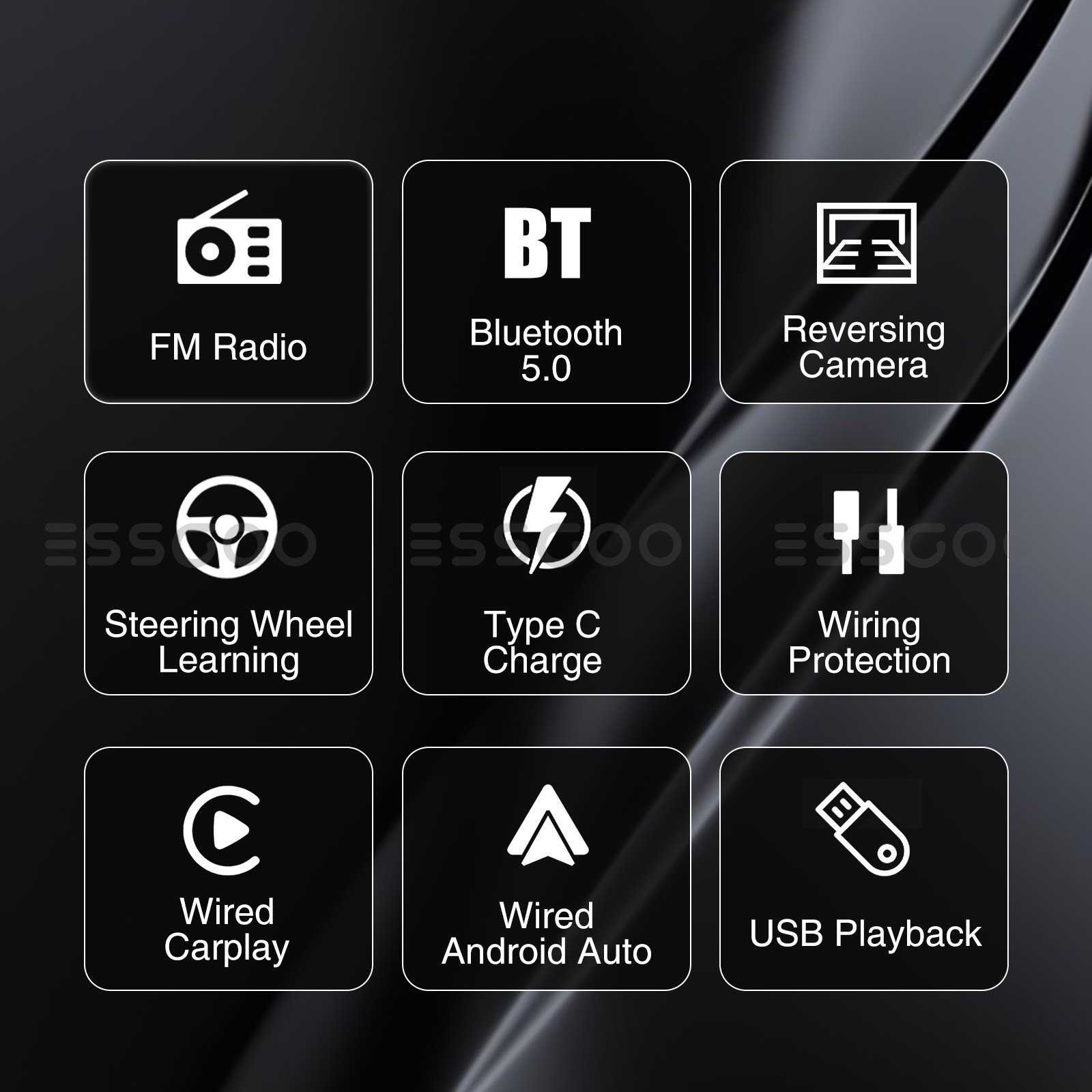 6.36″ Single Din Car Stereo Wireless CarPlay Android Auto Radio MP5 FM Bluetooth