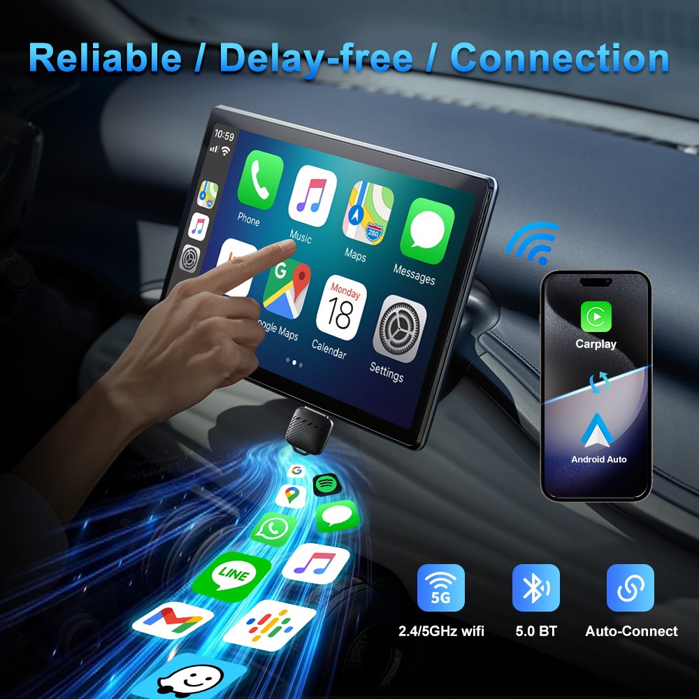 Carplay Wirelss Carplay Adapter for Car with OEM CarPlay/Andrroid Auto
