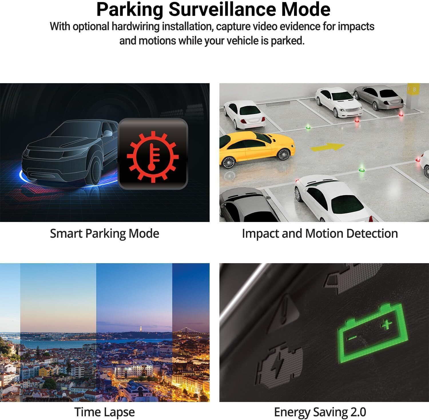 2K Front Dash Cam Night Vision Car Camera Video Recorder 1440p with 32GB MicroSD