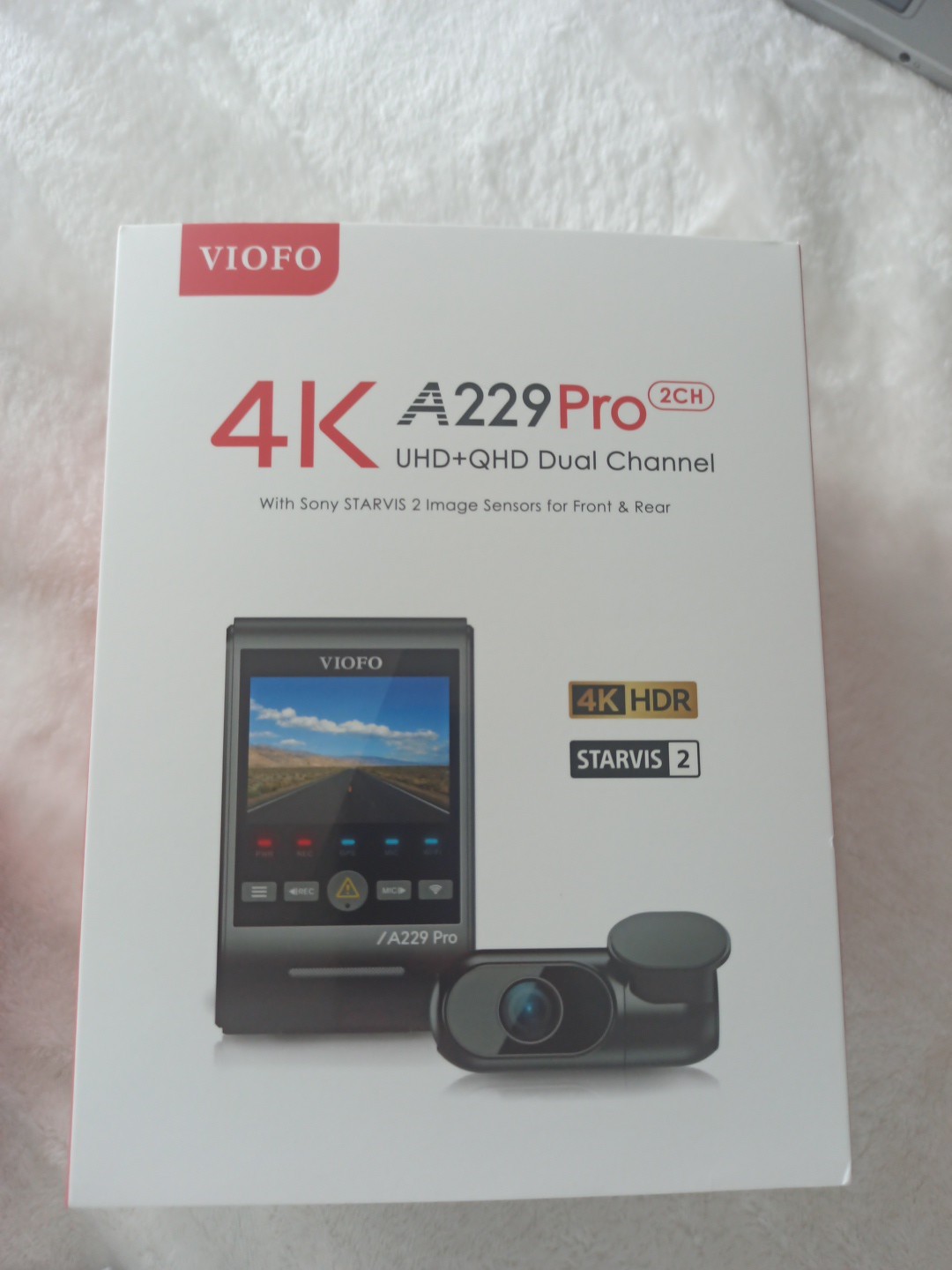 VIOFO A229 Pro 2CH 4K UHD + 2K QHD Dual Channel Dash Cam GPS WiFi HDR Starvis 2