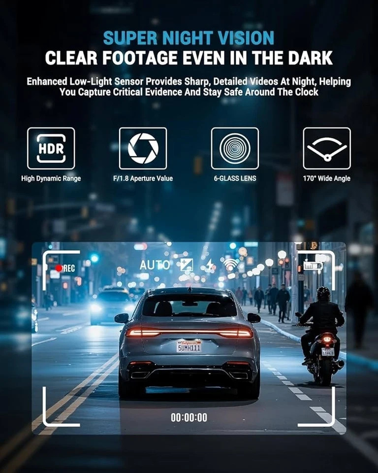 AVAPOW 4K Dash Cam Front for Cars, Free Hardwire Kit & 64GB Sd Card Included