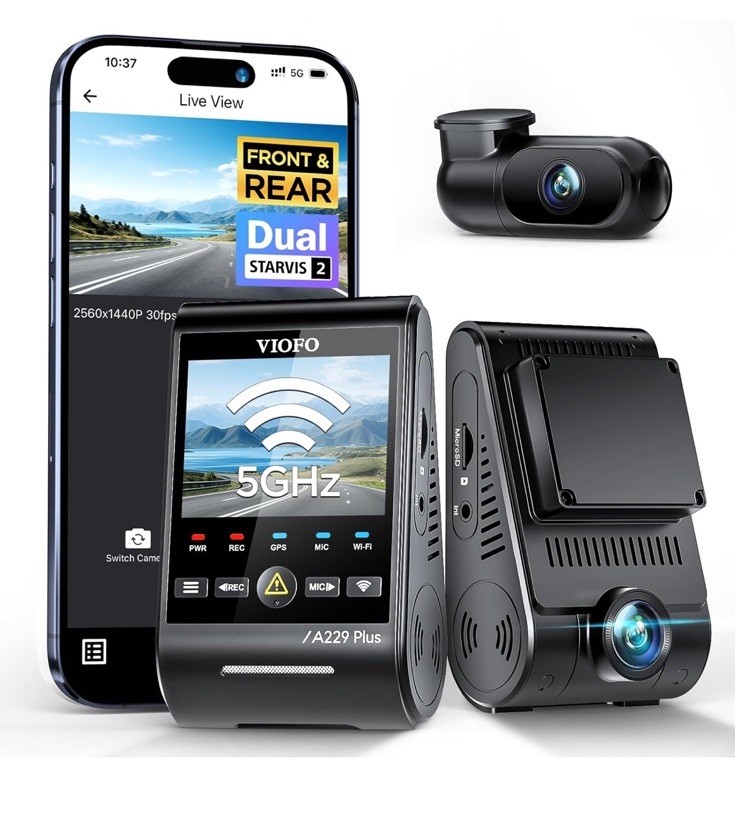 🔥A229 Plus Dash Cam Front And Rear Dual Starvis 2 Sensors 2 Channel Hdr 1440p