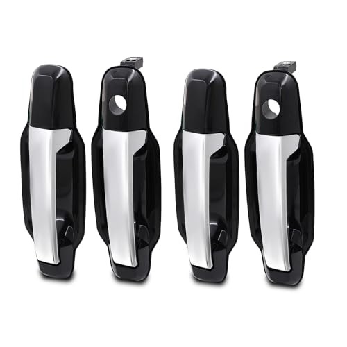 Exterior Door Handles Compatible with Kia Sorento 2003 Black with Chrome Level