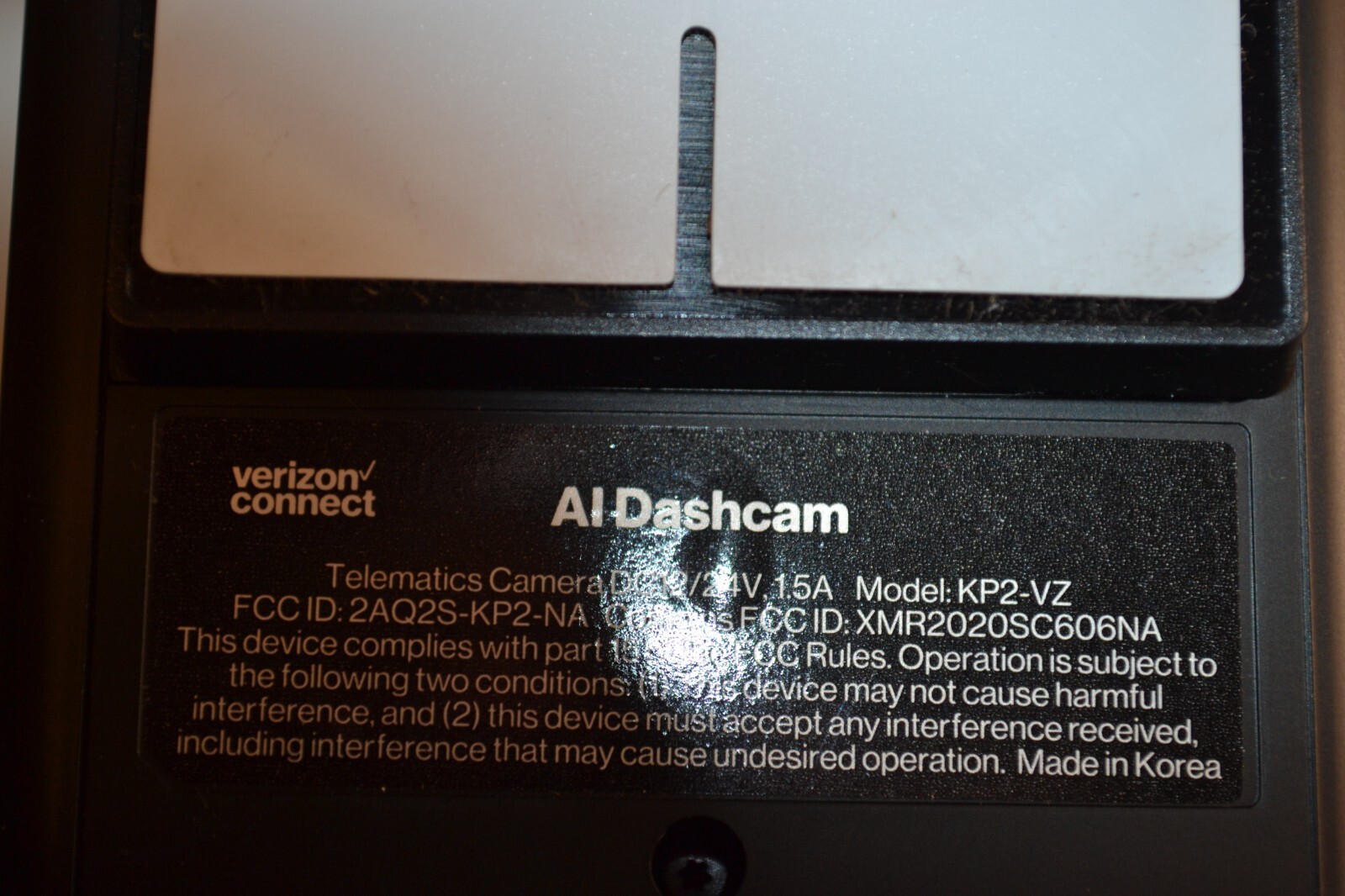 Verizon Connect AI Road Facing Dashcam Camera KP2-VZ
