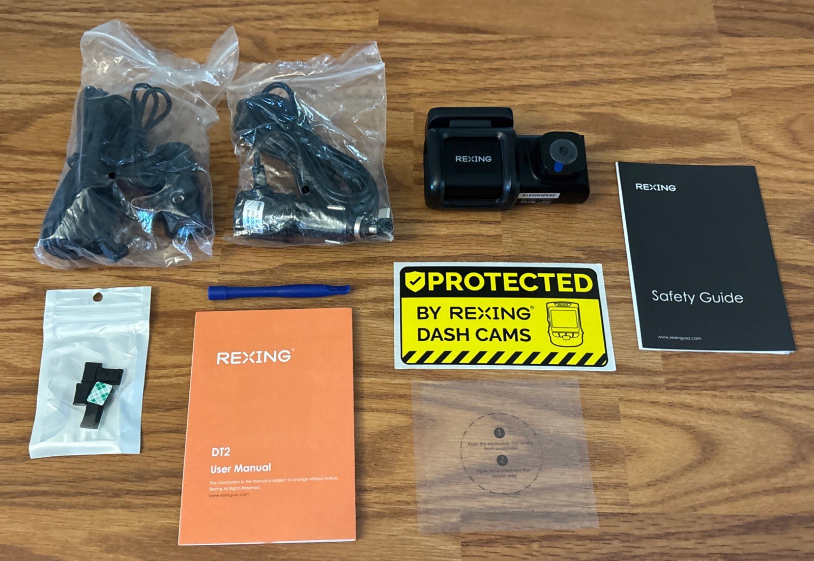 Rexing DT2 HD Dual Channel 1080p Front & Rear Dash Camera Collision Detect NEWOB