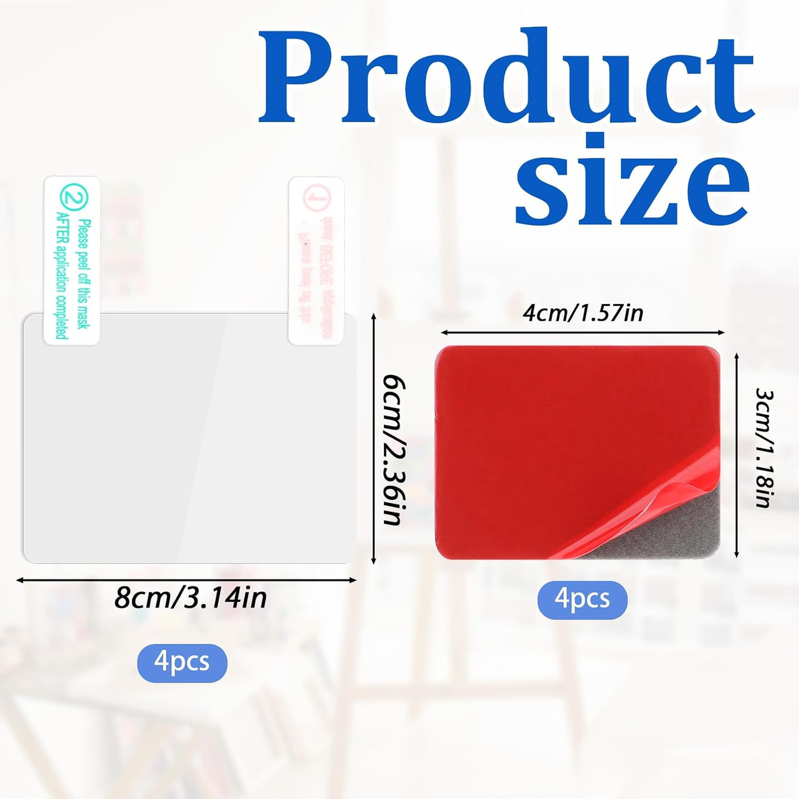 4 Pcs Electrostatic Sticker Mounting Dash Cam 4 Pcs Double-Sided Sticker for