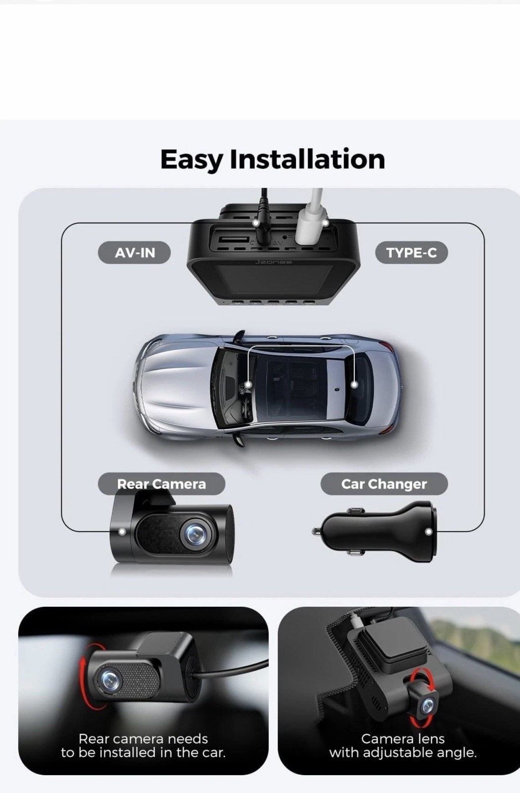 Jzones V620 4K Ultra HD Dash Cam with WiFi GPS Night Vision Car Dash Camera New