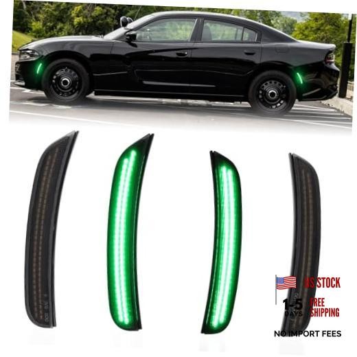 LED Side Marker Light for Dodge Charger 2015-2025 4PCS | SXT Scatpack SRT Green