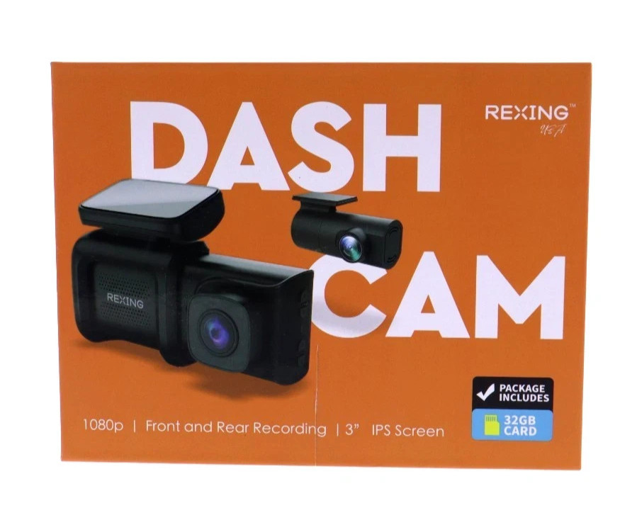 Rexing DT2 HD Dual Channel 1080p Front & Rear Dash Camera Collision Detect NEWOB