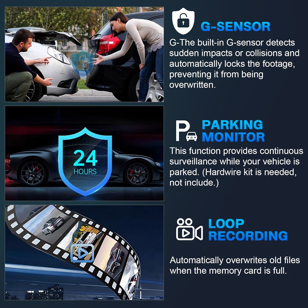 Mejor Camara De Seguridad FHD 1080P Para Carros De 360° Cámara De 4 Canales 64GB