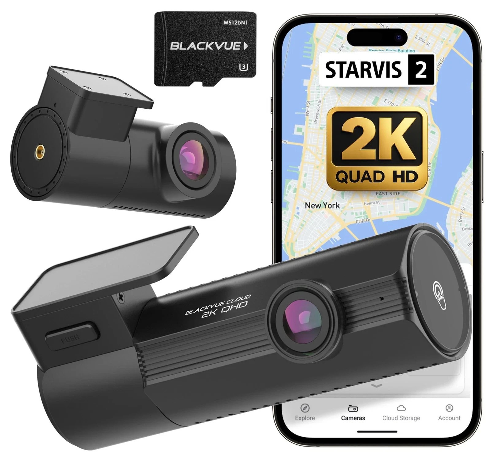 BlackVue Elite 8-2CH Car Dash Cam Dual 2K QHD Front & Rear STARVIS 2 HDR GPS NEW
