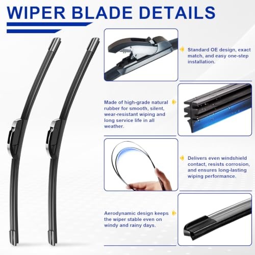3 Windshield wipers Compatible with Mazda 3 For Mazda 3 Hatchback 2019-2025