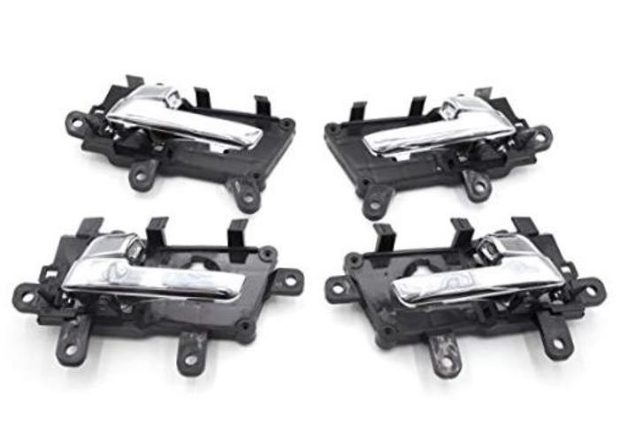 4Pcs 1Set Interior Inside Front Rear Driver Passenger Chrome Door Handle