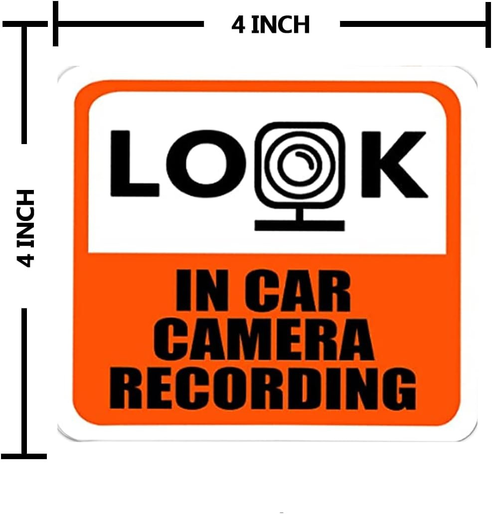 4 Inch Car Camera Security Sticker Vehicle Safety Sign Audio Video Recording …