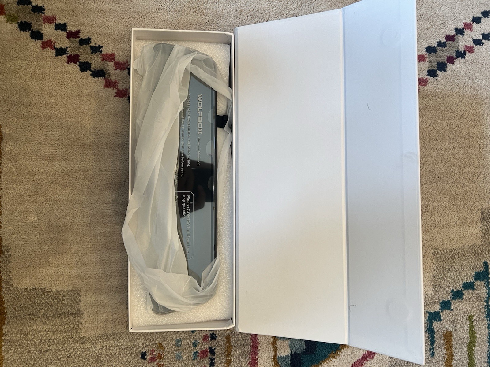 Wolfbox G840S Dash Cam 12″ Front Rear View Mirror 4K Dual Camera with SD