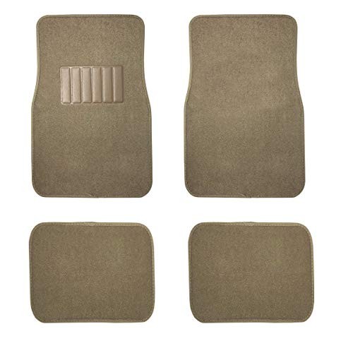 C.P.R. New Carpet Car Floor Mats 4 Pc Set for Cars Trucks SUVS with Heel Pad