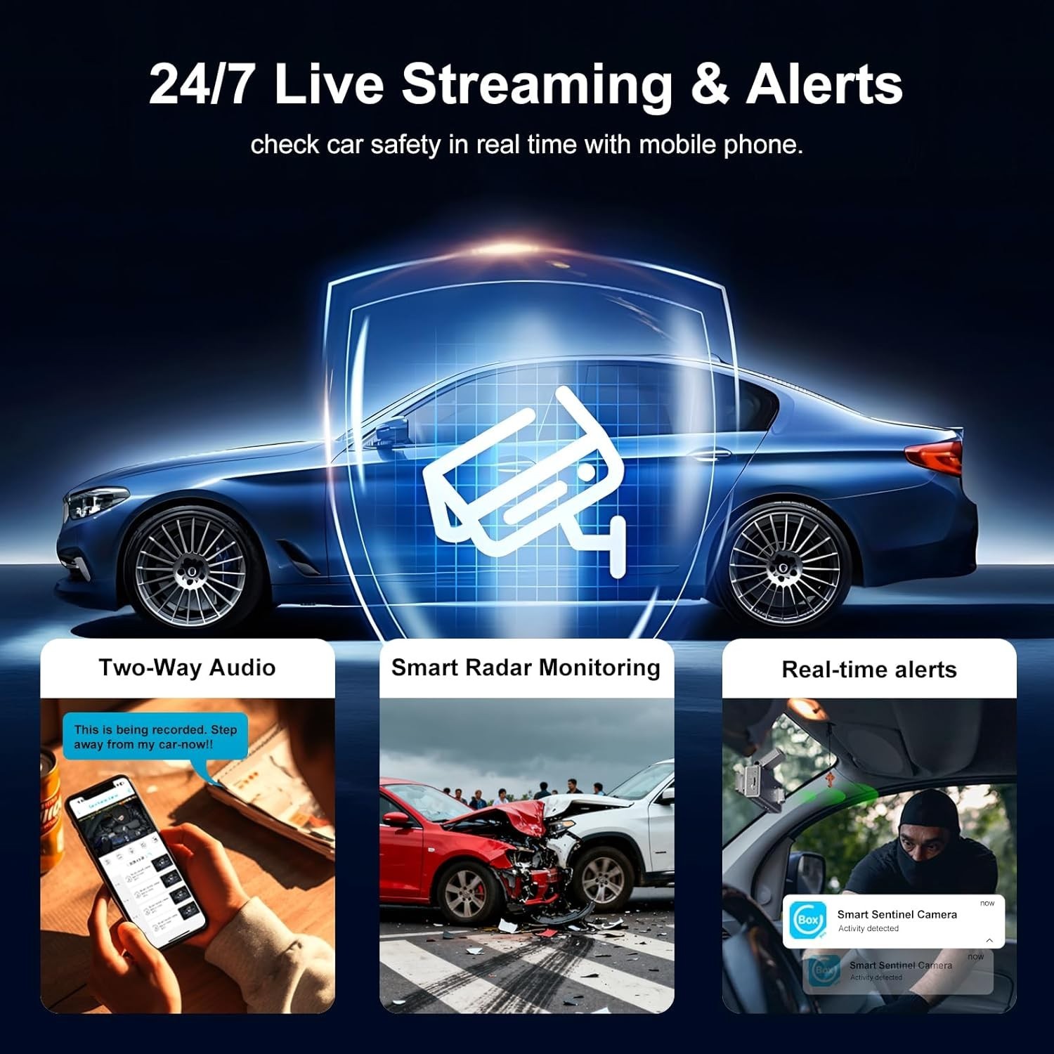 Revolutionary 4G LTE Dash Cam – Front & Rear Recording, Night Vision Included
