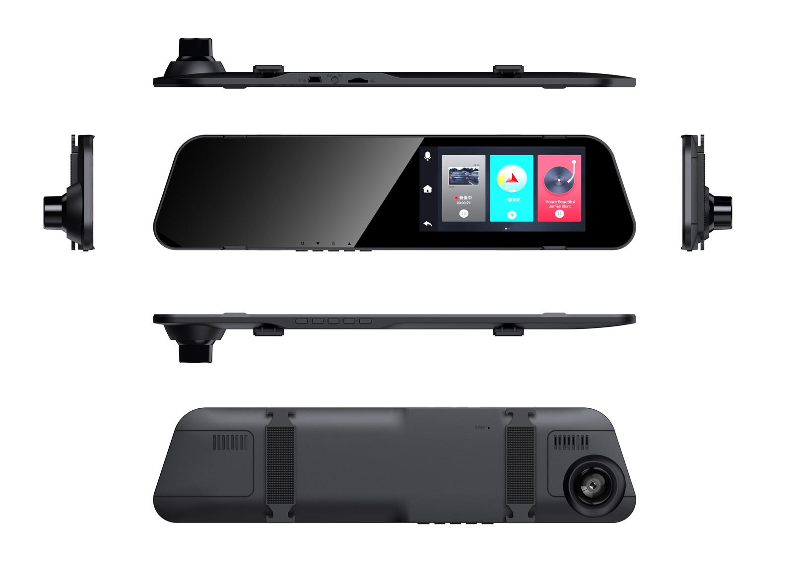 Dash Cam 1080p Car Dual Lens Front/Rear/Inside Video Recorder Camera G-sensor US
