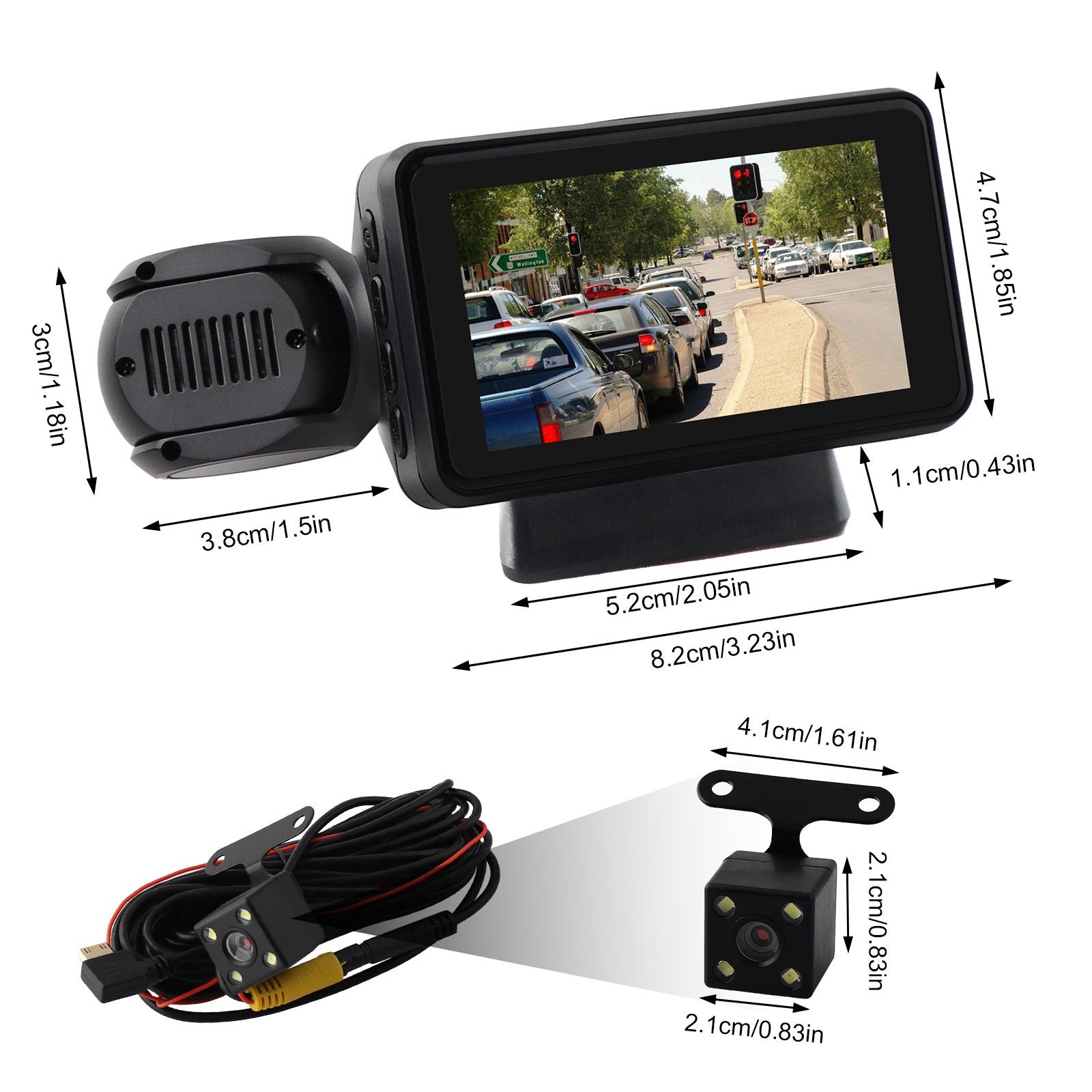 1080P Dual Lens Car DVR Dash Cam Video Recorder G-Sensor Front And Inside Camera