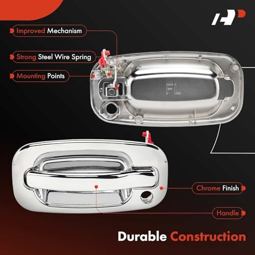 – 4Pcs Exterior Door Handles – Compatible with Chevy Silverado 1500 Chrome