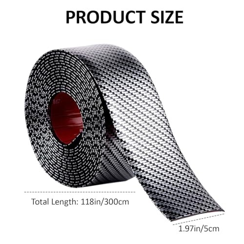 Car Door Sill Protector,2 in x 118 in Anti-Scratch Car Door Carbon Fibre black