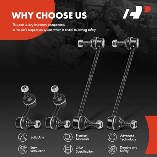 Set of 4, Front and Rear Sway Bar Link Stabilizer Link Kit | Compatible with