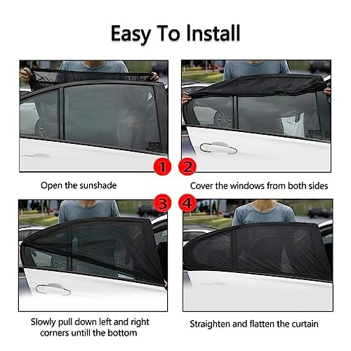 Ziciner Car Window Shade, 4 Pcs Auto Side Front Rear Window Car Front&Back 4Pcs