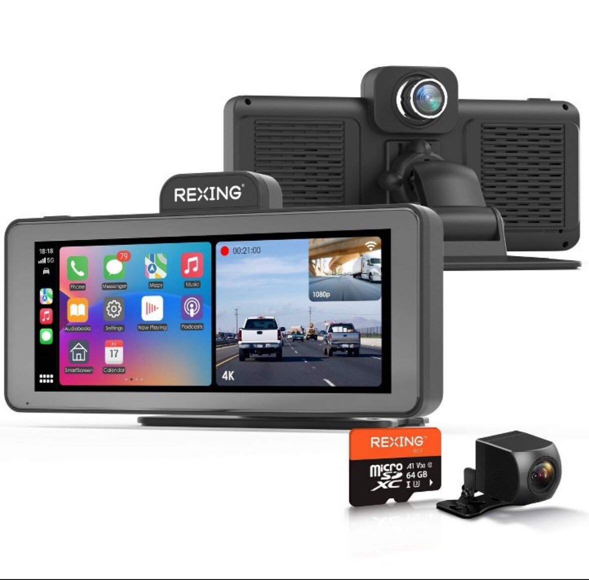 Rexing CPDU -686 4k Front And Rear Recording 6.86”IPS Screen