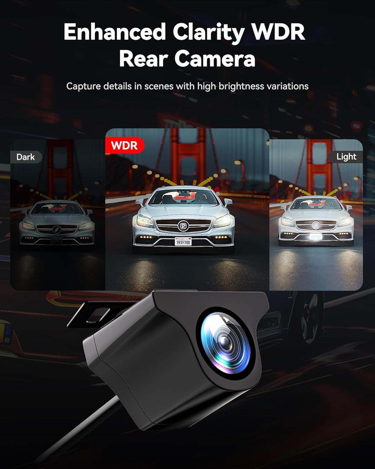 4K HDR Dash Cam Front and Rear, STARVIS 2 Sensor, 5.8Ghz Wifi APP, 3.18″ Touchsc