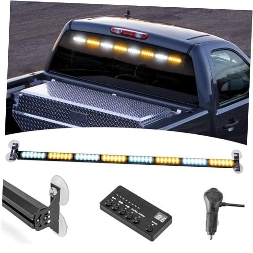 35″ 48 LED Front/Rear Window LED Strobe Lights Compatible with Construction