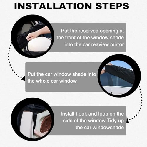 Car Window Shades – Upgrade Double Mesh Car Side Cover – Rear Window – 2pcs