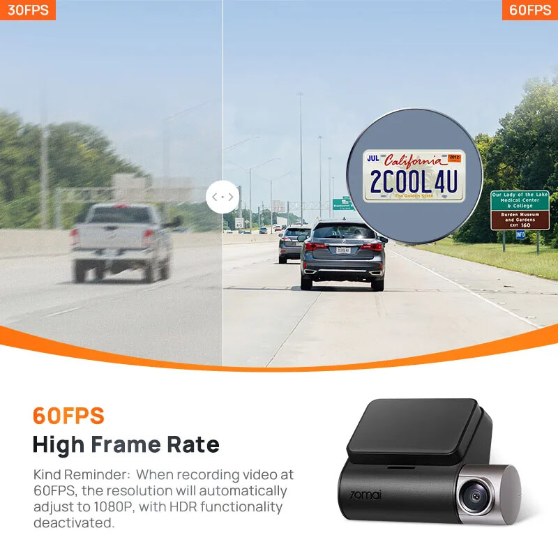 70mai A510 1944P Smart Dash Cam Set with Rear Cam Global Version AU Stock