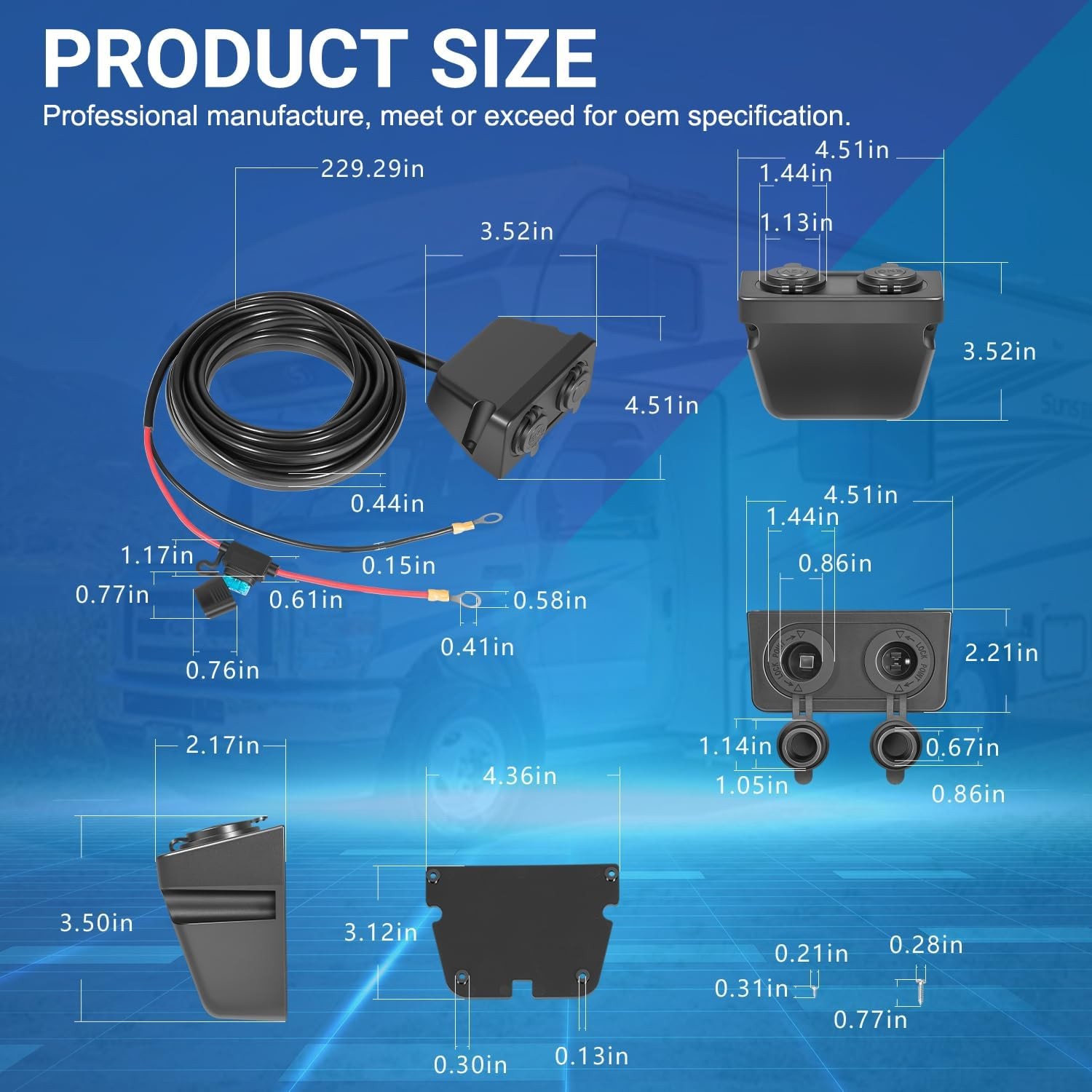 HWK-DC Hardwiring Kit For Dometic Prevent voltage Drop, RV/Vehicle Power Supply