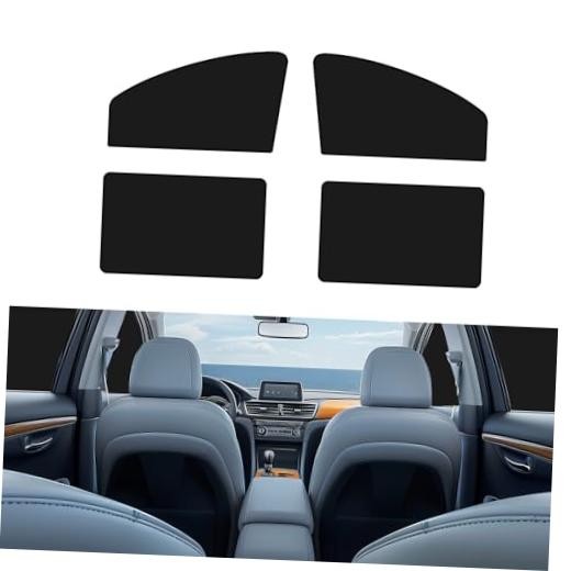 4 PCS Car Side Window Sun Shades, Magnetic Car Front Rear Window Sunshade Black