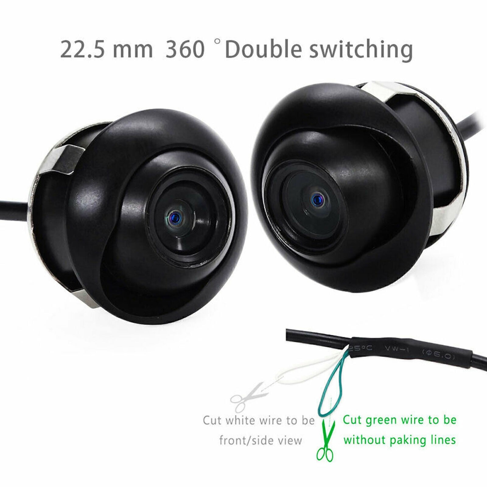360?? HD Car View Reverse Back up Camera Waterproof Night Vision For Display US