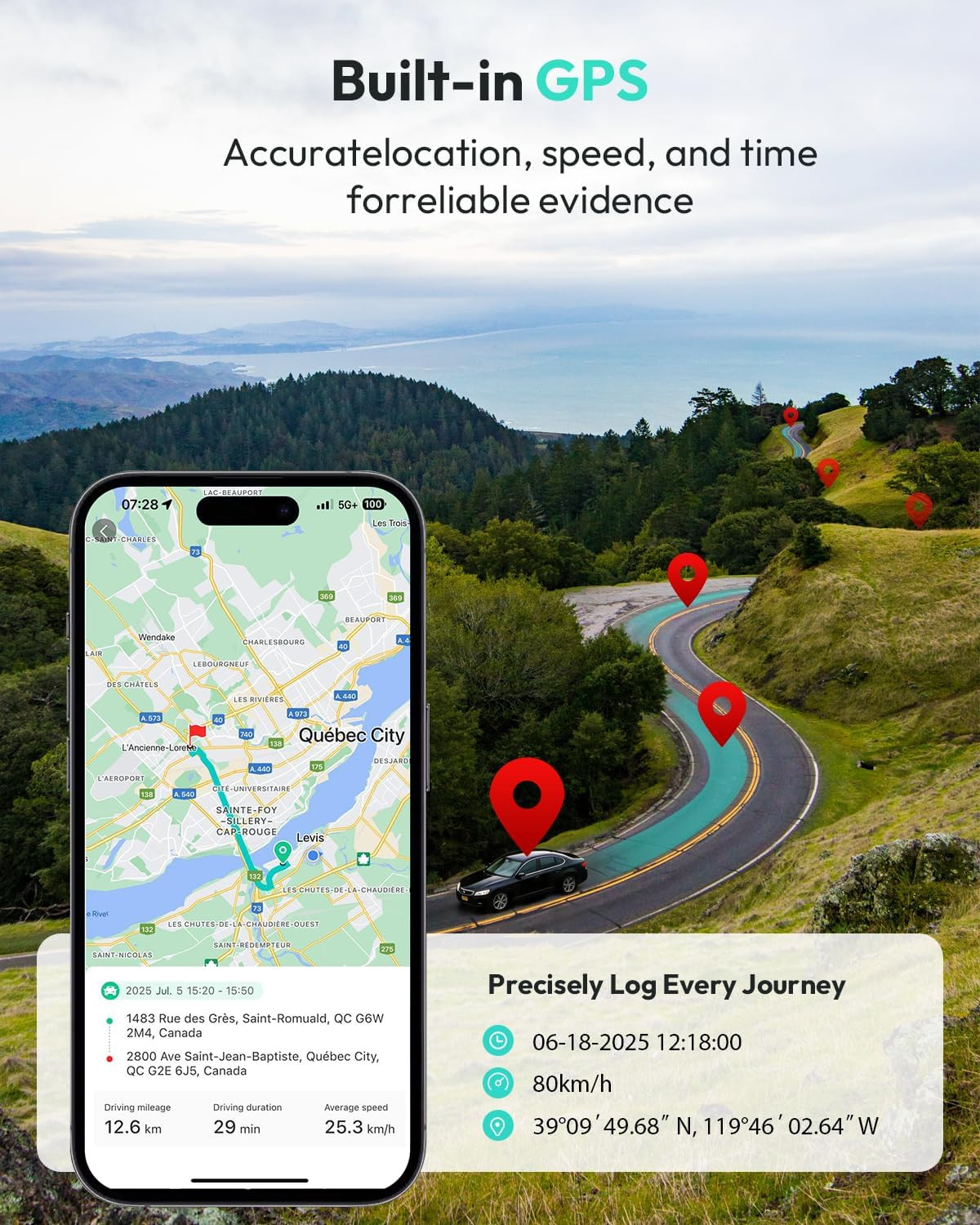 G300 plus 4K DUAL Dash Cam Front and Rear [Updated Version], STARVIS 2 Sensor, 6