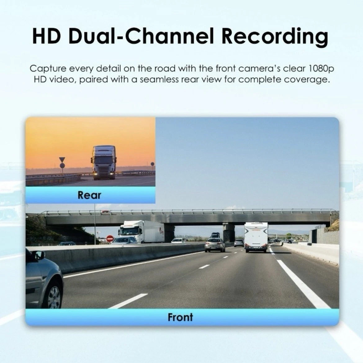 Rexing DT2 HD Dual Channel 1080p Front & Rear Dash Camera Collision Detect NEWOB