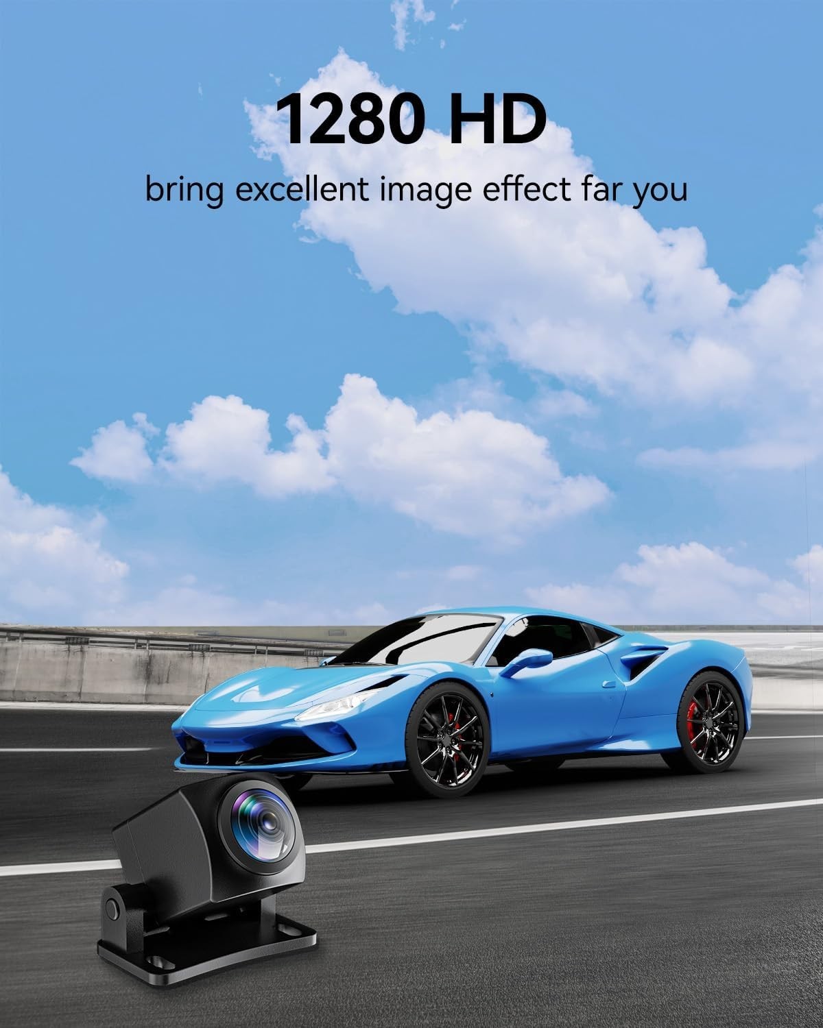 1080P Rear Camera for Dash Cams with RCA Connection and Mounting Cable