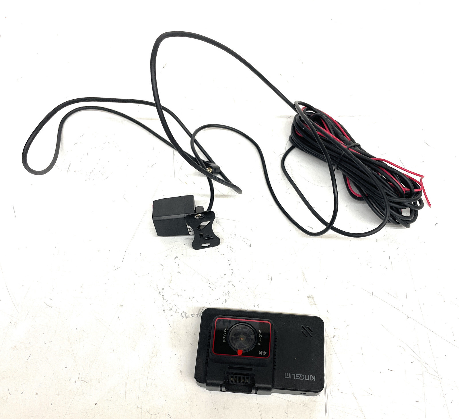 Kingslim D4 4K Dual Dash Cam with Built-in WiFi GPS, Black, AS-IS!