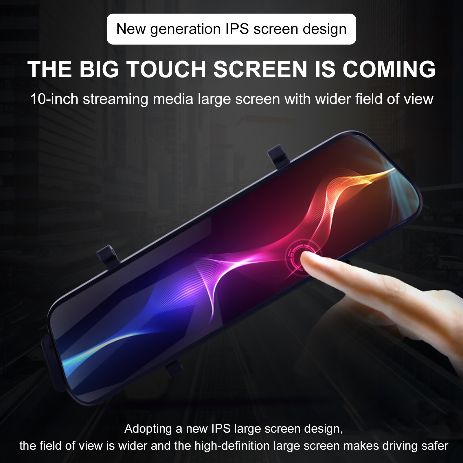 4K 10″ Dual Dash Cam Car Rear Mirror View Backup Dual Camera Night Vision IPS