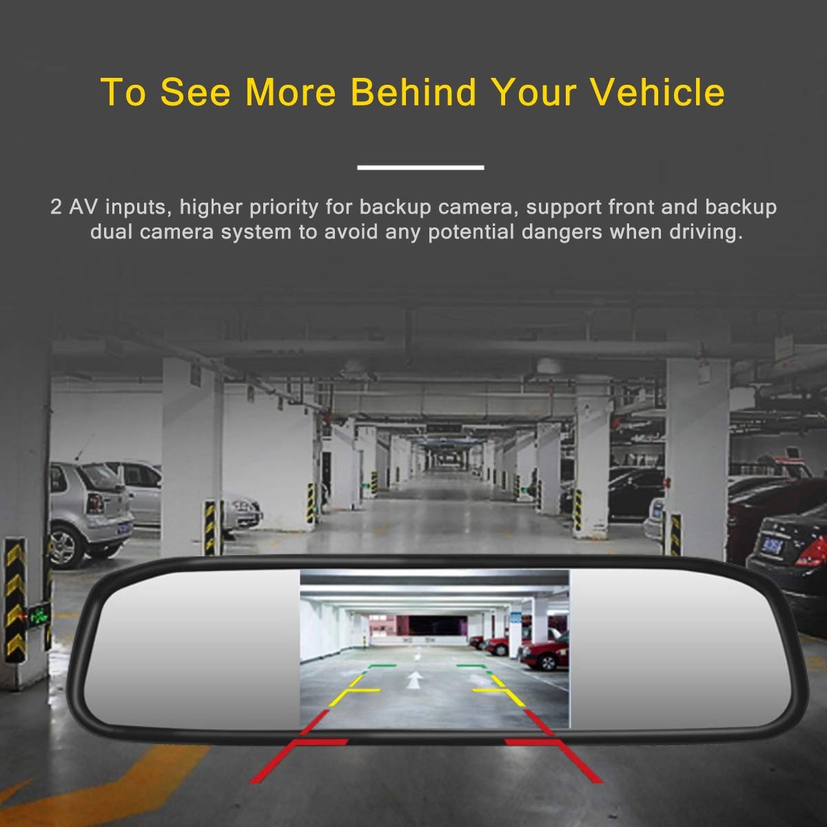 4.3 inch Car Video Monitor Auto Rear View Mirror LCD Screen 12V-24V Universal…