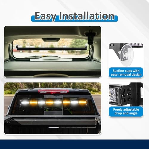 35″ 48 LED Front/Rear Window LED Strobe Lights Compatible with Construction