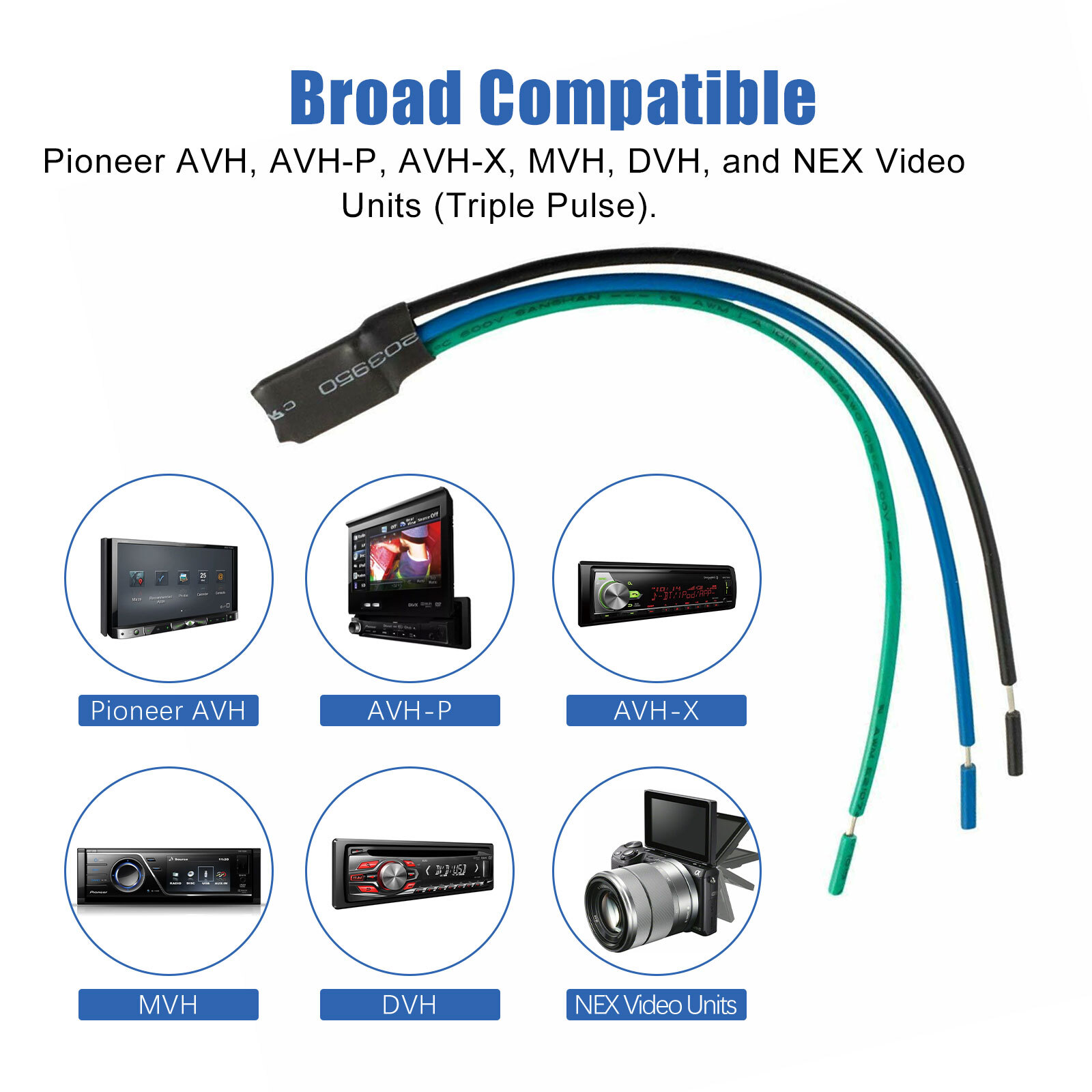 2x Universal Pulse Bypass Fits Pioneer AVH MVH DVH Parking Brake Video Override