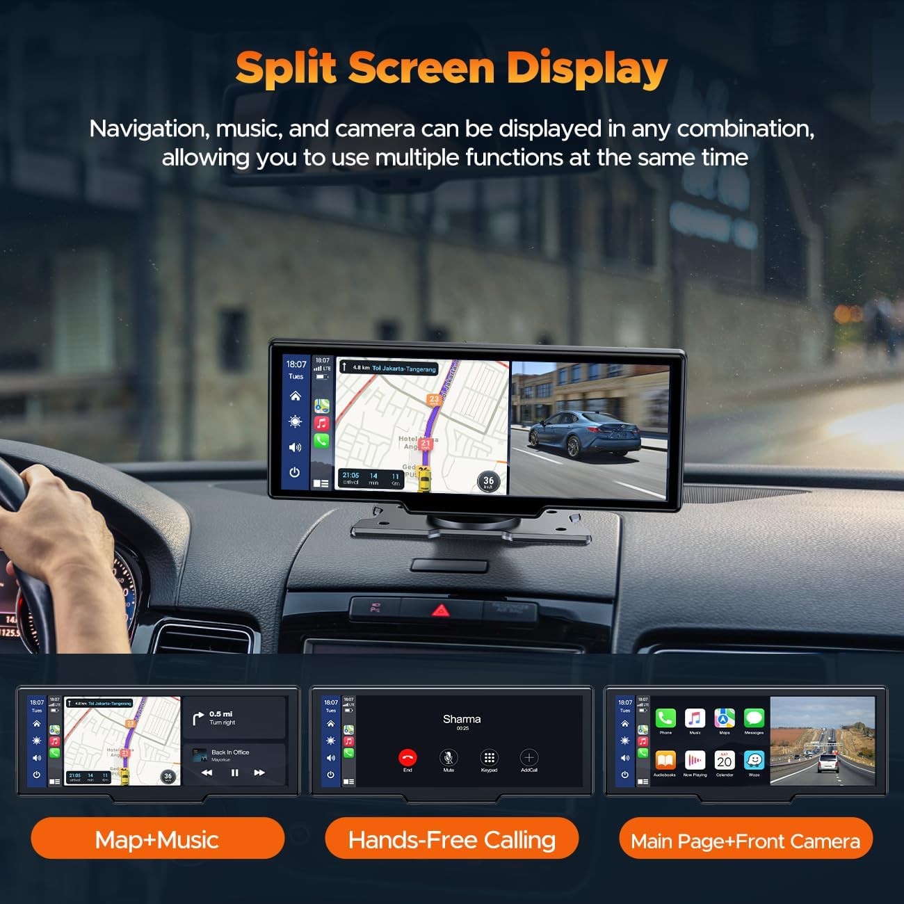 10.26″ Car Portable Wireless Apple CarPlay Android Auto Touchscreen FM AUX Unit
