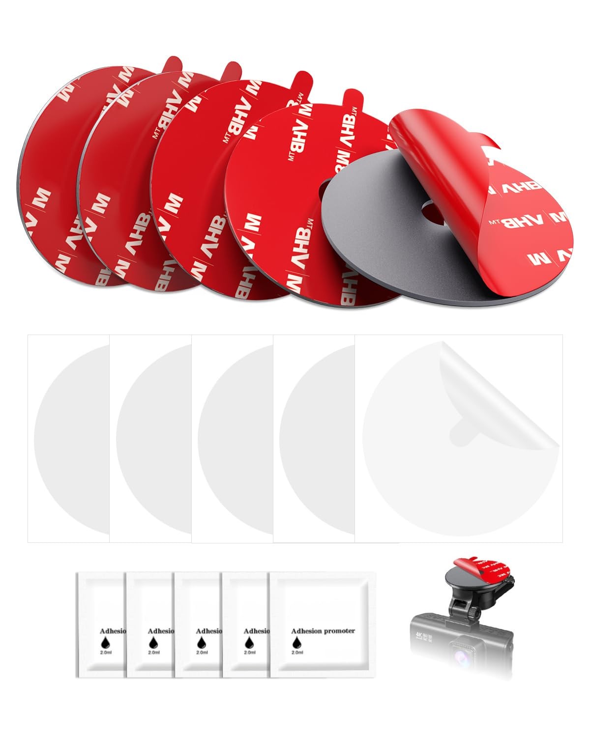 2.15″ Adhesive Sticky Pads for Dash Cam with Electrostatic Film