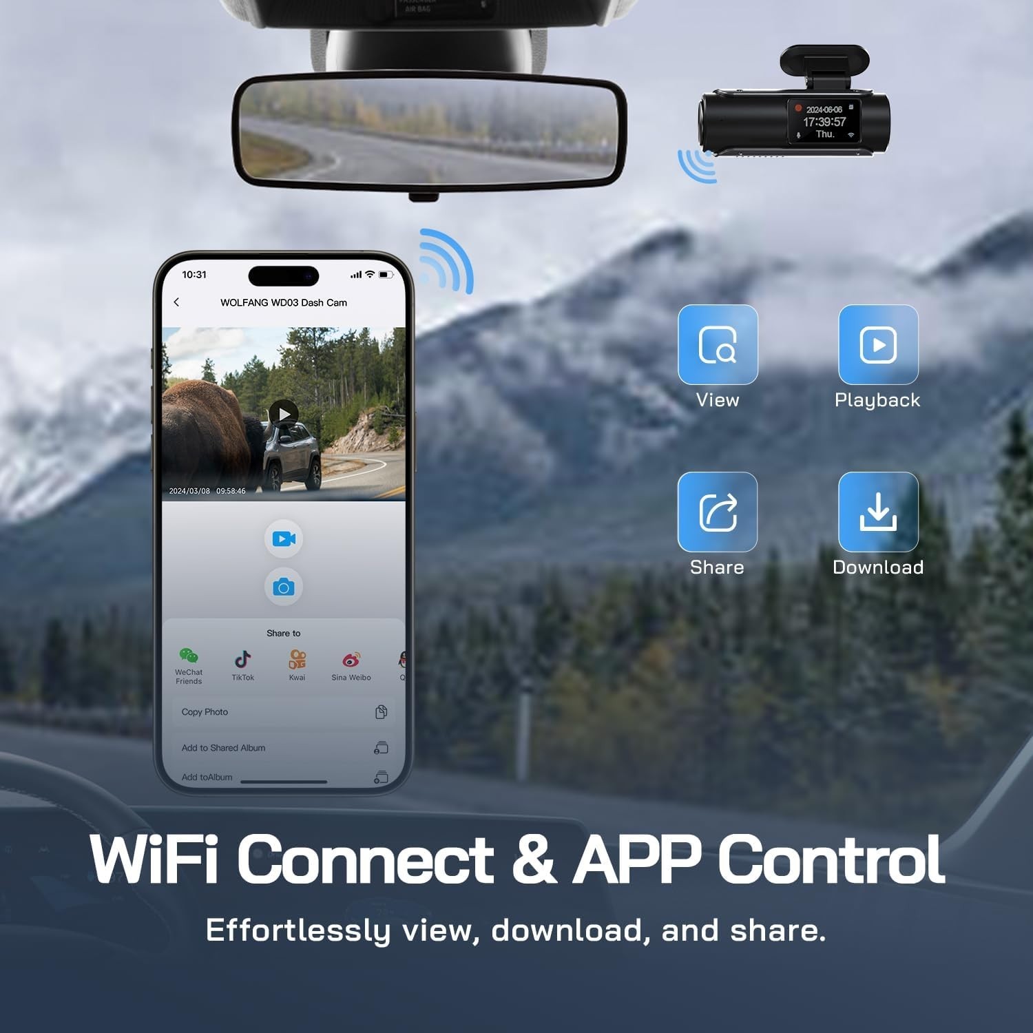 4K Dual Dash Cam with Built-in WiFi & Night Vision – Complete Vehicle Safety