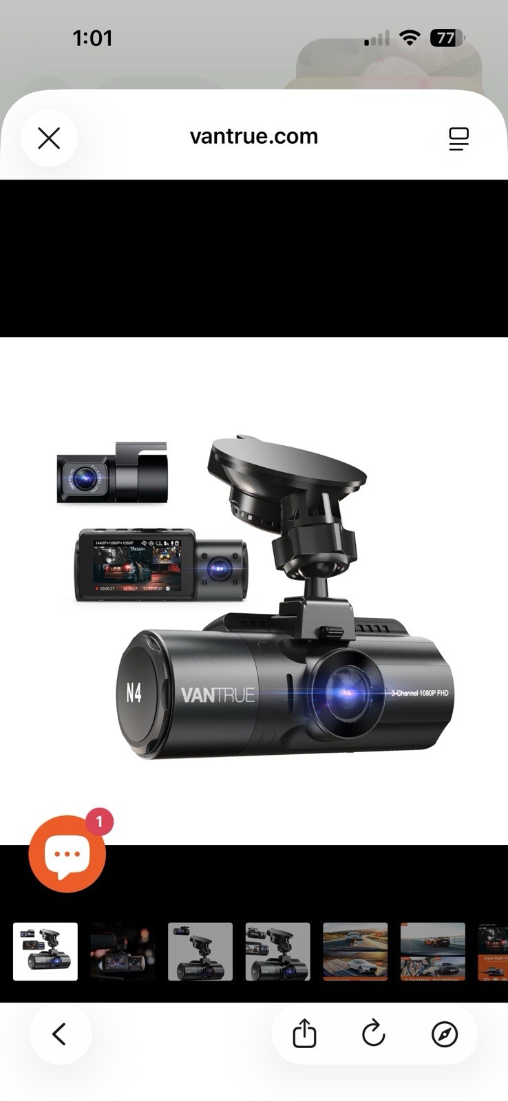 VANTRUE OnDash N4 3 Channel 1080P FHD Dash Cam – (LOOK)